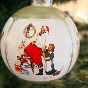 1983 Hallmark Norman Rockwell Keepsake glass ball ornament.